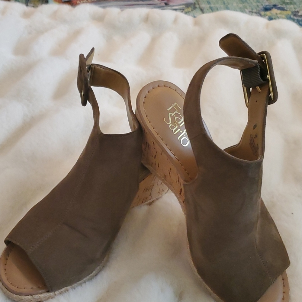 Franco Sarto nubuck wedge espadrille style